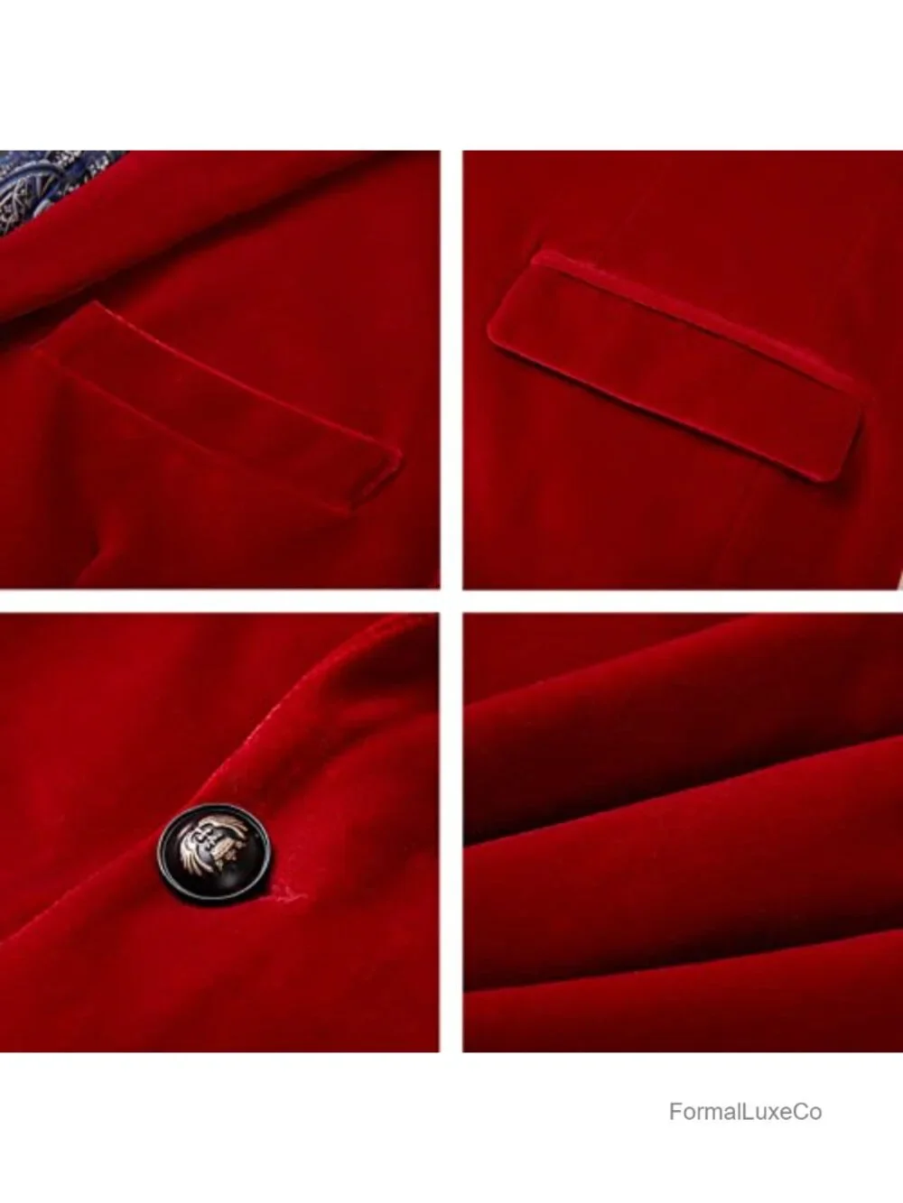 Men's Slim Fit Velvet Blazer Sport Coat One Button Notch Collar Party Wedding